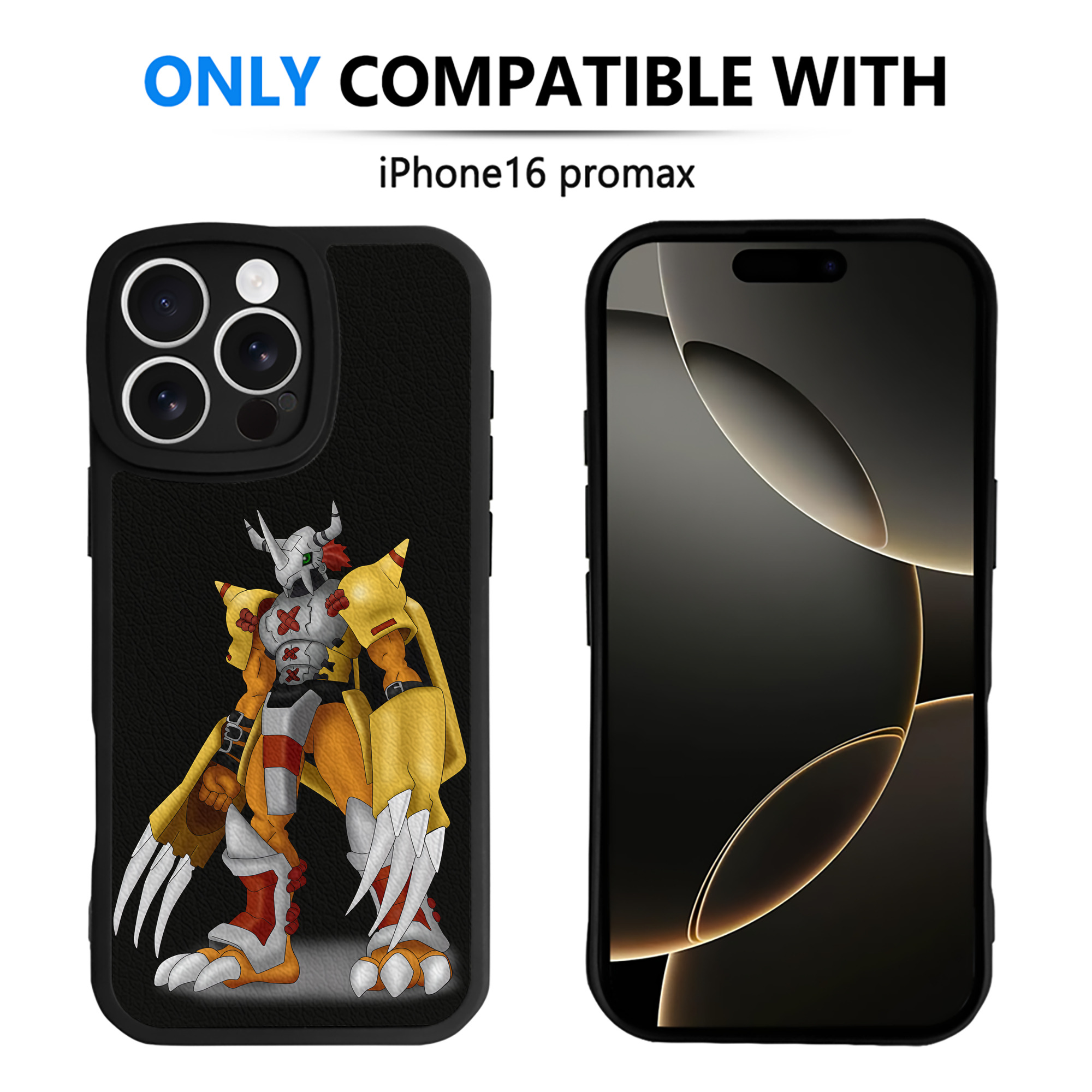 （画像用） Digimon デジタルモンスター/デジモン 【iPhone 16シリーズ対応】シリコンスマホケース（レザー調） 材質：シリコン